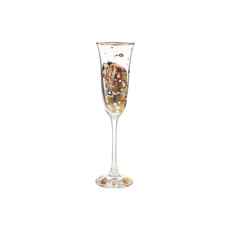 Goebel - Gustav Klimt | Champagne glas De vervulling | Glas - 24cm - met echt goud - 100ml - 2 stuks