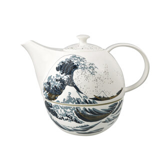 Goebel - Katsushika Hokusai | Theepot met warmer | Porselein - theekan - 1,2L
