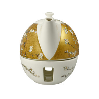 Goebel - Vincent van Gogh | Theepot met warmer Amandelboom goud | Porselein - theekan - 1,2L