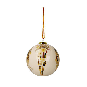 Goebel - Gustav Klimt | Kerstbal De Kus | Porselein - 8cm - met echt goud