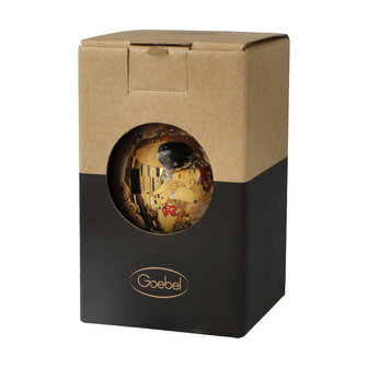 Goebel - Gustav Klimt | Kerstbal De Kus | Porselein - 8cm - met echt goud