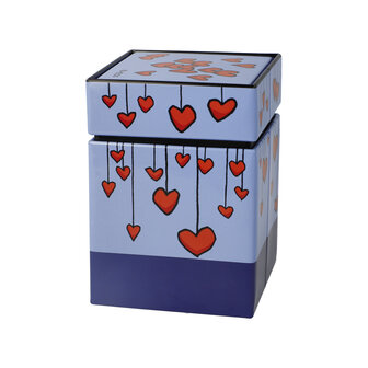 Goebel - Ed Heck | Theedoos Love Dog | Metaal - 11cm - bewaardoos - 4 stuks