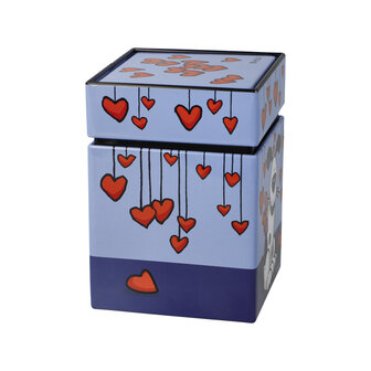 Goebel - Ed Heck | Theedoos Love Dog | Metaal - 11cm - bewaardoos - 4 stuks