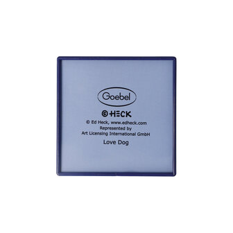 Goebel - Ed Heck | Theedoos Love Dog | Metaal - 11cm - bewaardoos - 4 stuks