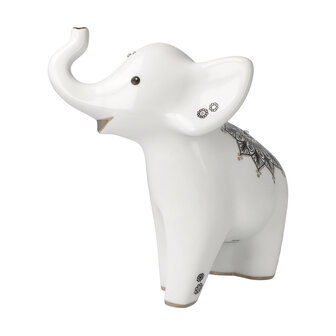 Goebel - Elephant | Decoratief beeld Roho | Porselein - 16cm - olifant - met kristal