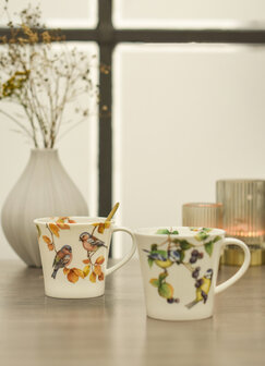 Goebel - Vogels | Koffie / Thee Mok Blauwe mezen | Beker - porselein - 350ml - 2 stuks