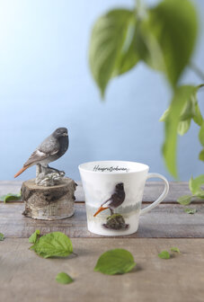 Goebel - Vogels | Koffie / Thee Mok Vogel van het jaar 2025 Roodstaart | Beker - porselein - 350ml - 2 stuks