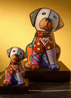 Goebel - Romero Britto | Decoratief beeld Baby Blue 29 | Porselein - Pop Art - 29cm - hond - Limited Edition