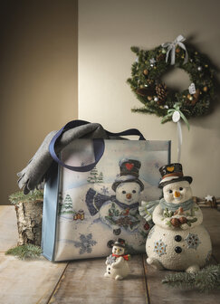 Goebel - Kerst | Boodschappentas Sneeuwpop Winter Dreams | Shopper - 37cm - 10 stuks