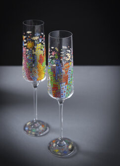 Goebel - Jamez Rizzi | Champagne glas My NYC Day | Glas - 26cm - 200ml - 2 stuks