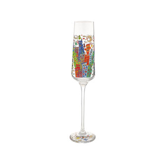 Goebel - Jamez Rizzi | Champagne glas My NYC Night | Glas - 26cm - 200ml - 2 stuks