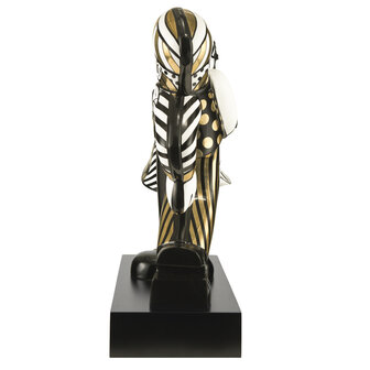 Goebel - Romero Britto | Decoratief beeld Golden Swing | Porselein - 47cm - Limited Edition - met echt goud