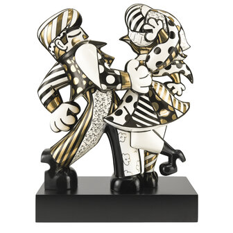 Goebel - Romero Britto | Decoratief beeld Golden Swing | Porselein - 47cm - Limited Edition - met echt goud