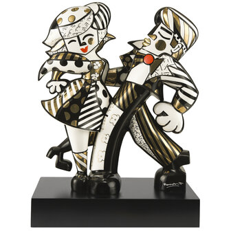 Goebel - Romero Britto | Decoratief beeld Golden Swing | Porselein - 47cm - Limited Edition - met echt goud