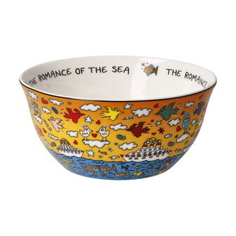 Goebel - James Rizzi | Kom The Romance of the Sea | Schaal - 15cm - porselein - 2 stuks