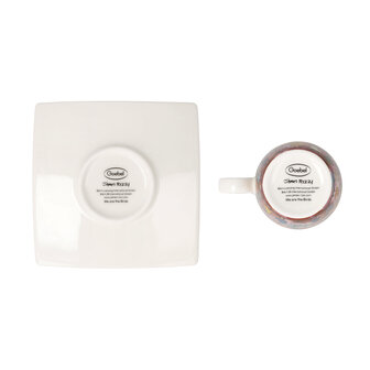 Goebel - James Rizzi | Kop en schotel Espresso We are the Birds | Porselein - 10cm - 100ml - 2 stuks