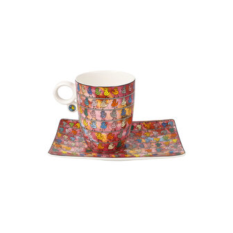 Goebel - James Rizzi | Kop en schotel We are the Birds | Porselein - 19cm - 400ml