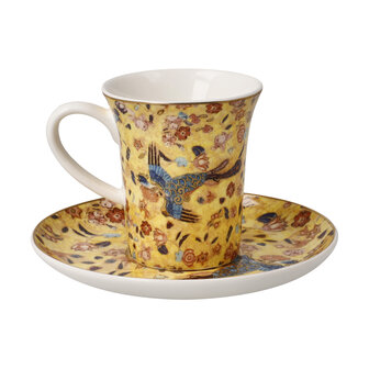 Goebel &ndash; Gustav Klimt | Tasse und Untertasse, Dame mit F&auml;cher