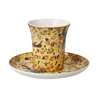 Goebel &ndash; Gustav Klimt | Tasse und Untertasse, Dame mit F&auml;cher