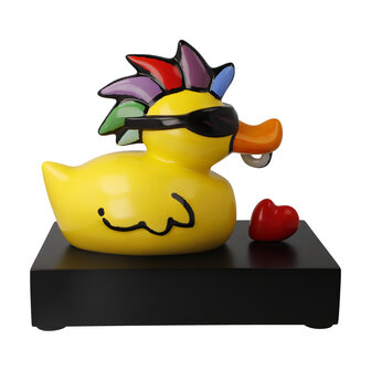 Goebel - Ed Heck | Decoratief beeld Duck Gone Wild | Porselein - eend - 22cm
