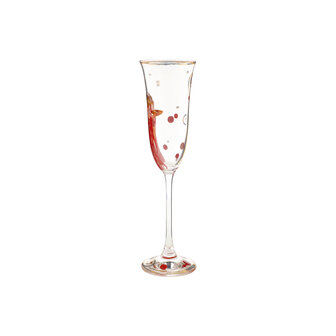 Goebel - Gustav Klimt | Champagne glas Geneesmiddel | Glas - 24cm - met echt goud - 100ml - 2 stuks