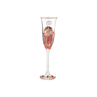 Goebel - Gustav Klimt | Champagne glas Geneesmiddel | Glas - 24cm - met echt goud - 100ml - 2 stuks