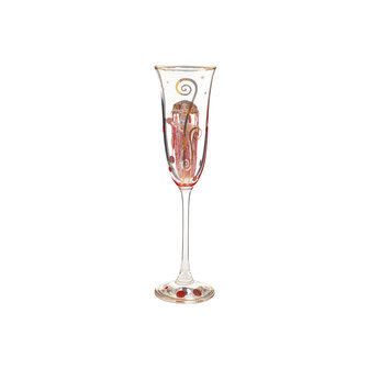 Goebel - Gustav Klimt | Champagne glas Geneesmiddel | Glas - 24cm - met echt goud - 100ml - 2 stuks