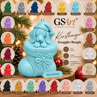 GSArt Kersthanger Hond Snuggler Beagle &ndash; 3D Geprinte Kerstdecoratie &ndash; Kerstboom Hanger