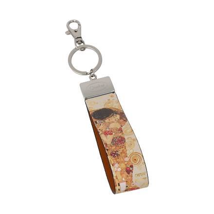 OP=OP Goebel - Gustav Klimt | Sleutelhanger De Kus | Kunstleer - 16cm
