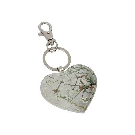 Goebel - Vincent van Gogh | Keychain Heart Almond Tree silver | Leatherette - 8cm