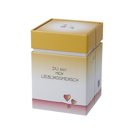 Goebel - Der kleine Yogi | Theedoos Du bist mein Lieblingsmensch | Metaal - 11cm - bewaardoos - 4 stuks