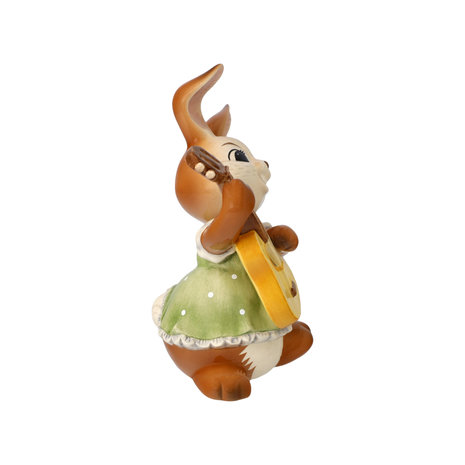 Goebel - Pâques | Image décorative / figure Haas Bunny girl - son de guitare | Poterie - 15cm