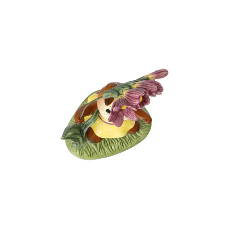 Goebel - Pasen | Decoratief beeld / figuur Haas In bloei | Aardewerk - 17cm