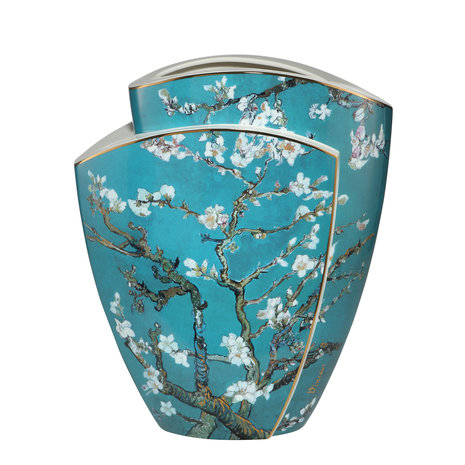 Goebel-Vincent van Gogh | Vase Amandier Bleu 43 | Porcelaine - 43cm - Édition limitée - avec de l'or véritable