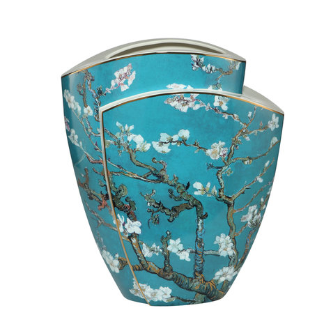 Goebel-Vincent van Gogh | Vase Amandier Bleu 43 | Porcelaine - 43cm - Édition limitée - avec de l'or véritable