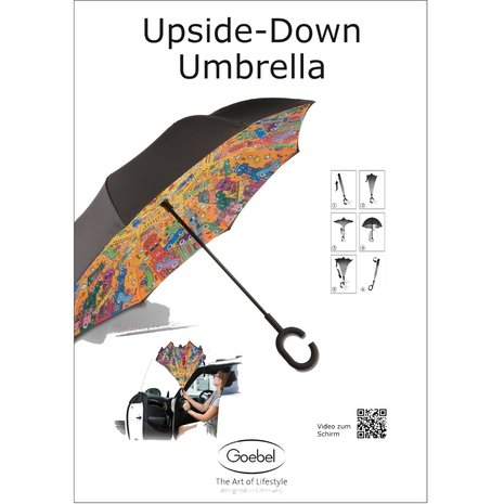 Goebel - Gustav Klimt | Upside Down Umbrella The Kiss | Artis Orbis - 108cm
