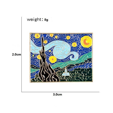 Broche des maîtres hollandais La nuit étoilée Vincent van Gogh