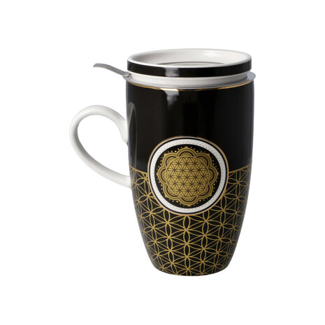 Goebel-Lotus | Tasse à thé Yin Yang Noir | Tasse - porcelaine - 450ml
