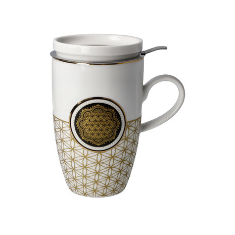 Goebel - Lotus | Tea Mug Flower of Life White | Cup - porcelain - 450ml