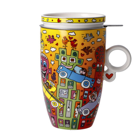 Goebel - James Rizzi | Tea Mug Not Getting Around the Traffic | Cup - porcelain - 450ml