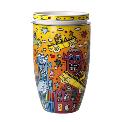 Goebel - James Rizzi | Tea Mug Not Getting Around the Traffic | Cup - porcelain - 450ml