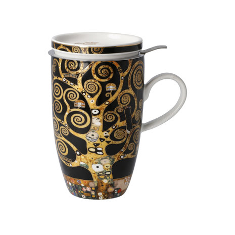 Goebel - Gustav Klimt | Thee Mok De levensboom | Beker - porselein - 450ml - met echt goud