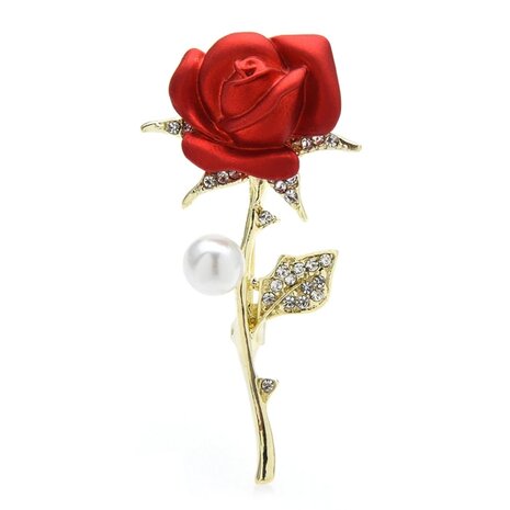 Broche 003 Rose rouge