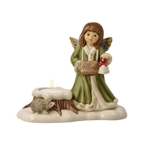 Goebel - Weihnachten Engel Freunde 17 / Statue | Goebelstore | Wald - dem Keramik Laterne - aus Figur cm Dekorative