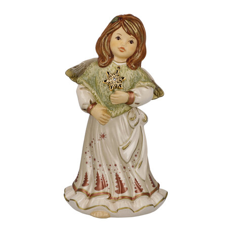 Goebel - Christmas | Decorative statue / figure Angel Snowflake Dance - Angel of the Year 2022 | Pottery - 16cm - Limited Edition