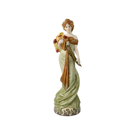 Goebel-Alphonse Mucha | Statue / personnage décoratif Printemps 1900 | Porcelaine - 32cm - Édition limitée - avec de l'or véritable