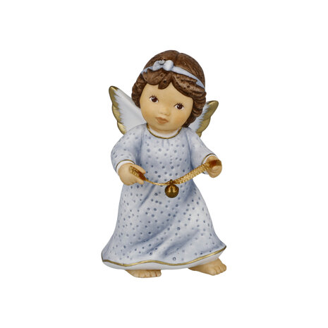 Goebel - Nina & Marco | Statue / figurine décorative Ange Jingle bell | Porcelaine - 10cm - Noël