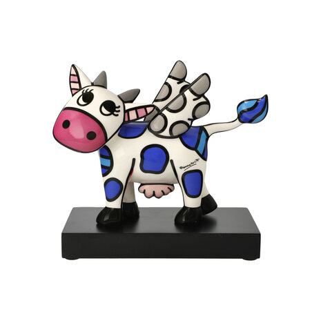 Goebel - Romero Britto | Statue décorative Vache volante | Porcelaine - 20cm