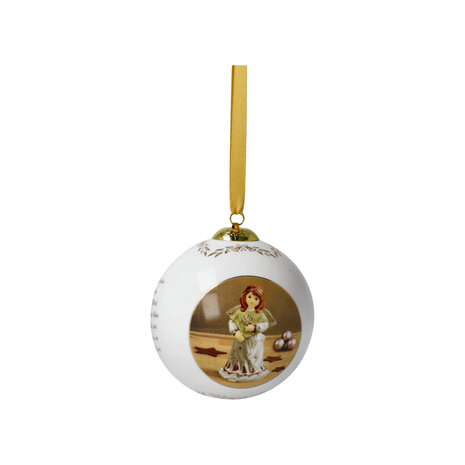 Goebel - Noël | Pendentif de Noël Boule de Noël Édition Annuelle 2022 | Porcelaine - 7 cm - avec de l'or véritable