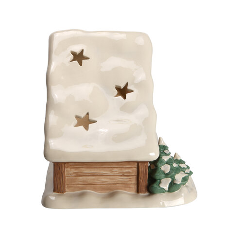 Goebel - Kerst | Decoratief beeld / figuur Kerststal met sneeuw | Aardewerk - 37cm